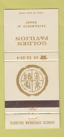Matchbook Cover - Golden Pavilion San Francisco? CA Chinese 30 Strike