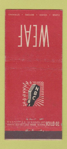 Matchbook Cover - WEAF Radio NBC 30 Stick
