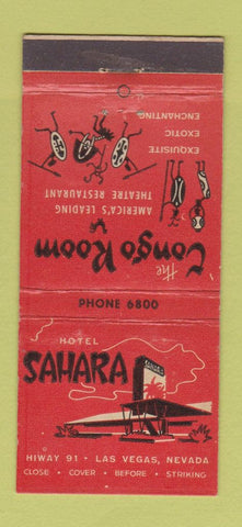 Matchbook Cover - Hotel Sahara Casino Las Vegas NV #2 30 Strike