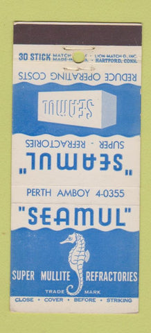 Matchbook Cover - Seamul Refractories Perth Amboy NJ WORN BACK 30 Stick