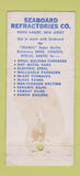 Matchbook Cover - Seamul Refractories Perth Amboy NJ WORN BACK 30 Stick