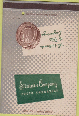 Matchbook Cover - Stearns  and  Co Photo Engravers Chicago IL 40 Strike