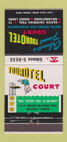 Matchbook Cover - Tourotel Court Motel Orlando FL 30 Strike