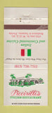 Matchbook Cover Piccirilli's Restaurant Bradenton Sarasota FL Italian 30 Strike