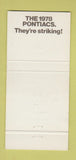 Matchbook Cover - 1978 Pontiac Thomaston GA Lombard Blue 30 Strike
