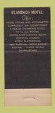 Matchbook Cover - Flamingo Motel Hallandale Beach FL 30 Strike