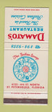 Matchbook Cover - Damato's Restaurant Italian St Petersburg FL 30 Strike