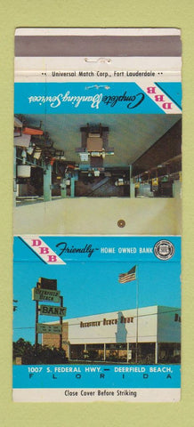 Matchbook Cover - Deerfield Beach Bank FL 30 Strike