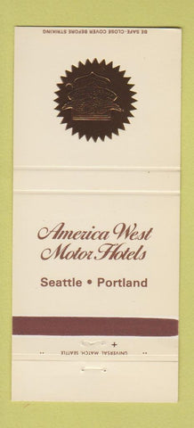 Matchbook Cover - American West Motor Hotels Seattle WA Portland OR 30 Strike