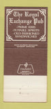 Matchbook Cover - Royal Exchange Pub Salisbury MD 30 Strike