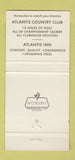 Matchbook Cover - Atlantis Country Club Inn Atlantis FL 30 Strike