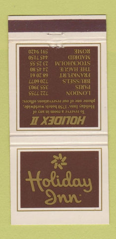 Matchbook Cover - Holiday Inn London Paris Brussels Madrid Rome 30 Strike