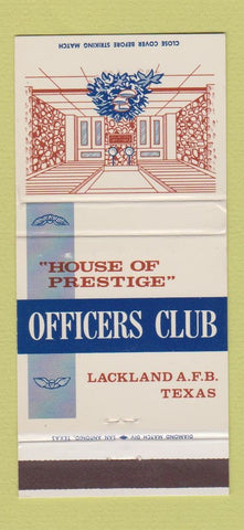 Matchbook Cover - Officers Club Lackland Air Force Base TX 30 Strike