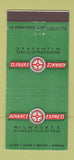 Matchbook Cover - Advance Express Trucking Milwaukee Minneapolis 30 Stick