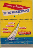 Matchbook Cover - FM Stevenson Co Canvas sails bags Baltimore MD 40 Strike