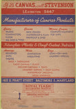 Matchbook Cover - FM Stevenson Co Canvas sails bags Baltimore MD 40 Strike