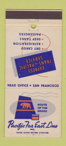 Matchbook Cover - Pacific Far East Line Shipping San Francisco CA 30 Stick