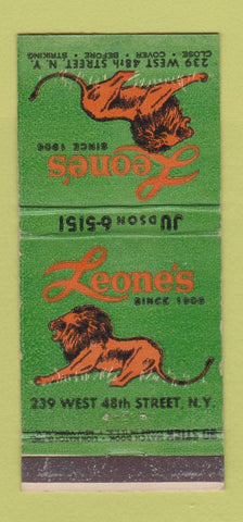 Matchbook Cover - Leone's New York City WEAR 30 Stick