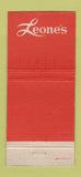Matchbook Cover - Leone's New York City WEAR 30 Stick