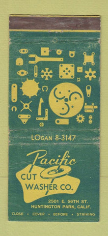 Matchbook Cover - Pacific Cut Washer Huntington Park CA WORN 30 Stick