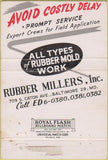 Matchbook Cover - Rubber Millers Inc Baltimore MD 40 Strike