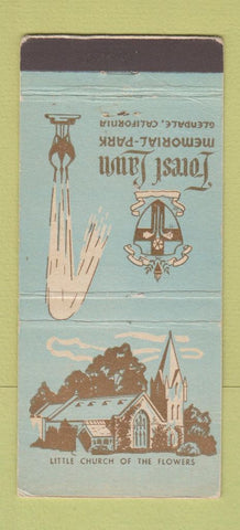 Matchbook Cover - Forest Lawn Memorial Park Glendale CA WORN 30 Stick