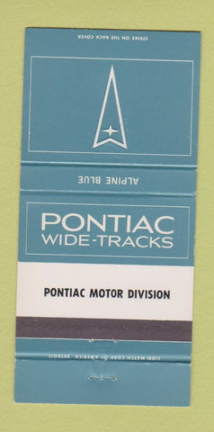 Matchbook Cover - Pontiac Wide Tracks Alpine Blue 30 Strike
