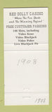 Matchbook Cover - Red Dolly Casino Black Hawk Colorado girlie 30 Strike