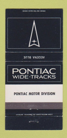 Matchbook Cover - Pontiac Wide Tracks Aegena Blue 30 Strike