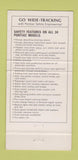 Matchbook Cover - Pontiac Wide Tracks Aegena Blue 30 Strike