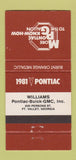 Matchbook Cover - 1981 Pontiac GMC Buick Fort Valley GA Burnt Orange 30 Strike