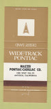 Matchbook Cover - Mazzei Pontiac Cadillac Antioch CA Desert Sand 30 Strike
