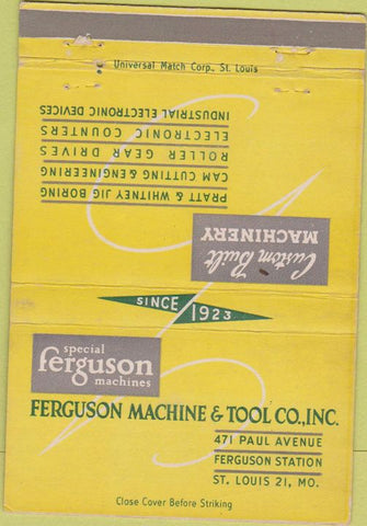 Matchbook Cover - Custom Built Machinery ST Lousi MO Ferguson 40 Strike