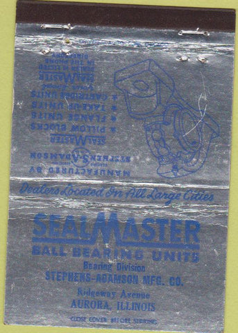Matchbook Cover - Seal Master Ball Bearings Aurora IL 40 Strike