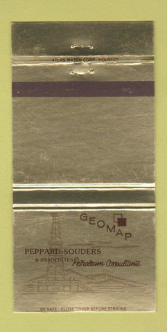 Matchbook Cover Geomap Peppard Souders oil gas drilling Denver Dallas 30 Strike