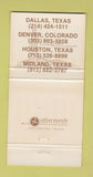 Matchbook Cover Geomap Peppard Souders oil gas drilling Denver Dallas 30 Strike