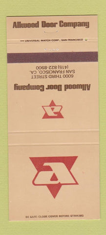 Matchbook Cover - Allwood Door Company San Francisco CA 30 Strike