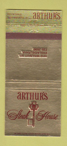 Matchbook Cover - Arthur's Steak House Philadelphia PA 30 Strike