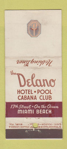 Matchbook Cover - Delano Hotel Pool Miami Beach FL WEAR 21 Strike Feature