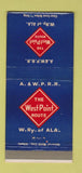 Matchbook Cover - West Point Route Railroad 30 Strike
