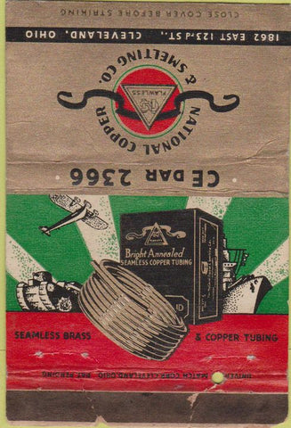 Matchbook Cover - Natioanl Copper Smelting Cleveland OH WEAR 40 Strike