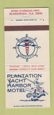 Matchbook Cover - Plantation Yacht Harbor Motel Islamorada FL 30 Strike