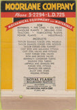 Matchbook Cover - Moorlane Co oil gas fittings Tulsa OK WEAR 40 Strike