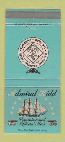 Matchbook Cover - Admiral Kidd Officers Mess San Diego CA WEAR 30 Strike