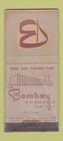 Matchbook Cover - Bombay Miami Beach FL POOR 21 Strike Feature