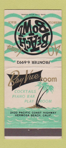 Matchbook Cover - Beach Bowling Hermosa Beach CA 30 Strike