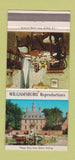 Matchbook Cover - Williamsburg Repro Furniture Buffalo Chicago Boston  30 Strike