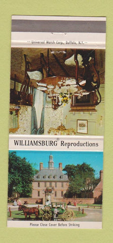 Matchbook Cover - Williamsburg Repro Furniture Buffalo Chicago Boston  30 Strike