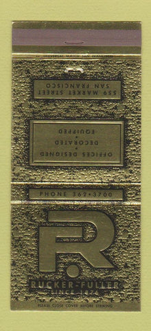 Matchbook Cover - Rucker Fuller Decorating San Francisco cA 30 Strike