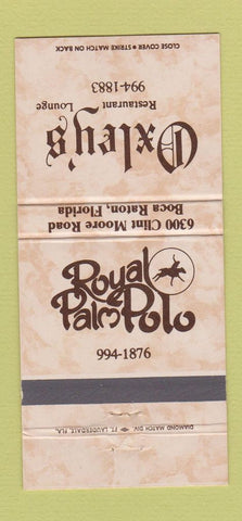 Matchbook Cover - Oxley's Restaurant Boca Raton FL 30 Strike